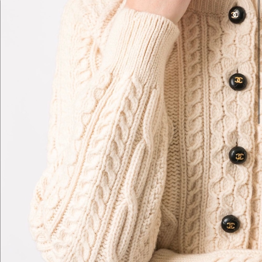 1996 Chanel Cable Knit Cardigan